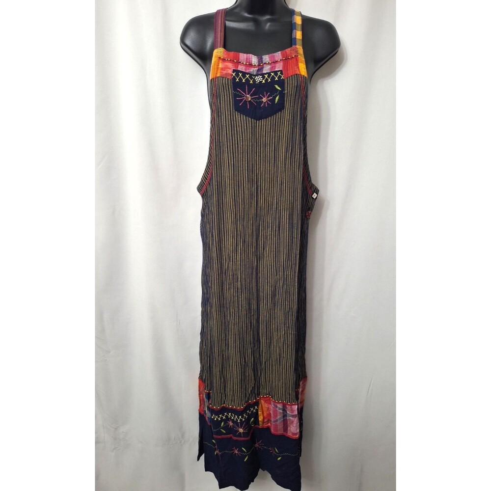 Vtg Y2K Faith by Celia Forrester Maxi Art To Wear Patchwork Boho Dress Sz XL